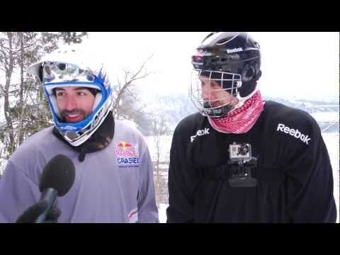 Journalist Sladjan in the Red Bull Crashed Ice track in Ã…re