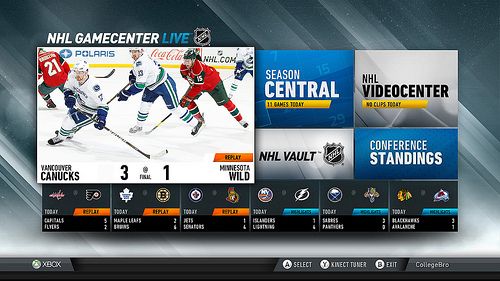 NHL GameCenter maintenant sur Xbox 360 !