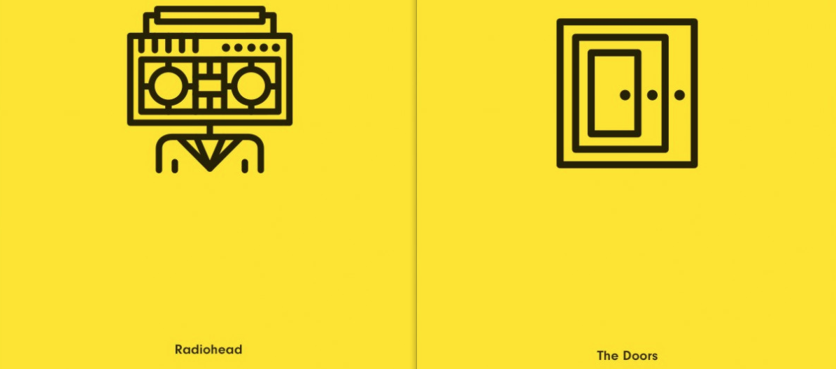 Sauriez-vous dire quels groupes de musique représentent ces images minimalistes?