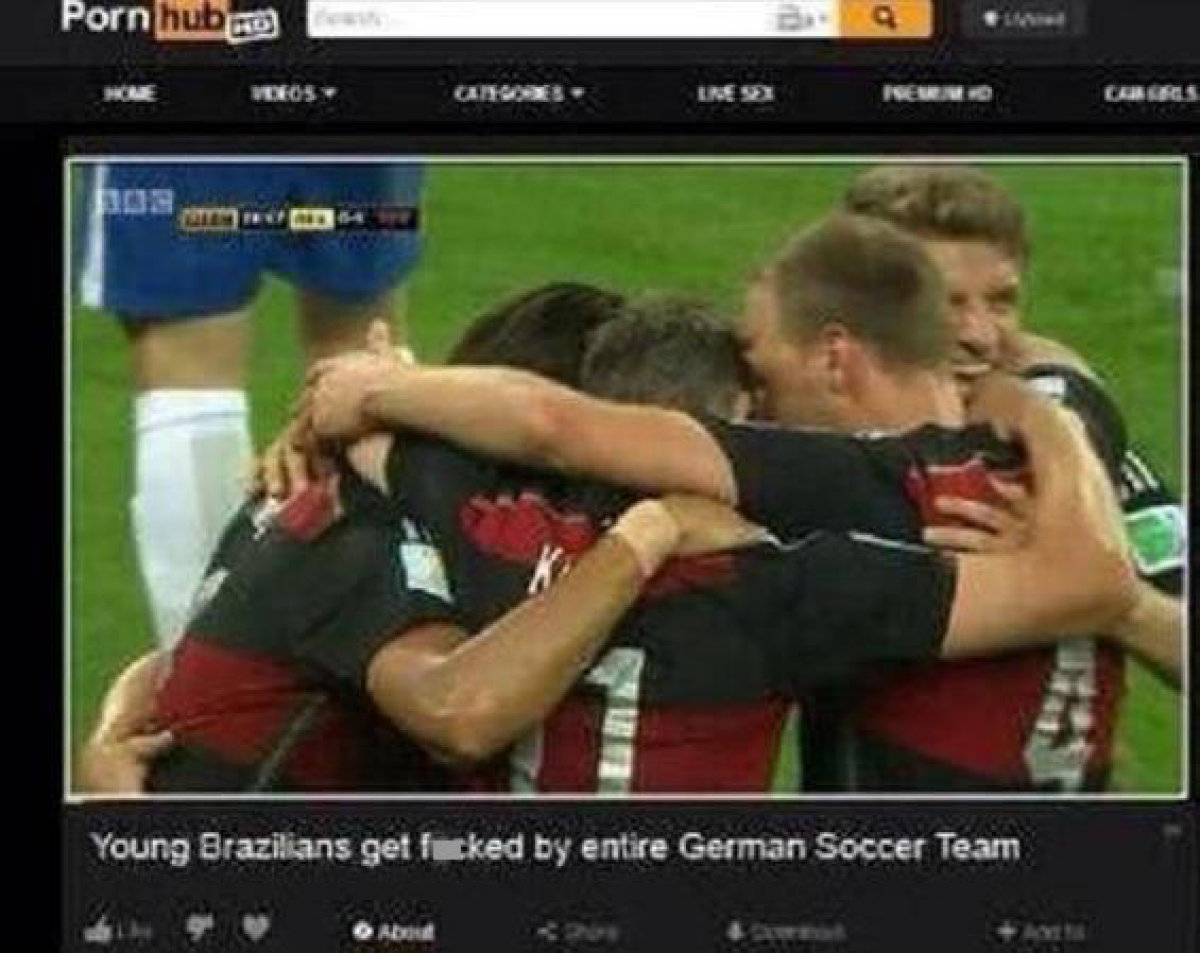 Pornhub demande d’arrêter de mettre des extraits du match Brésil vs Allemagne sur son site