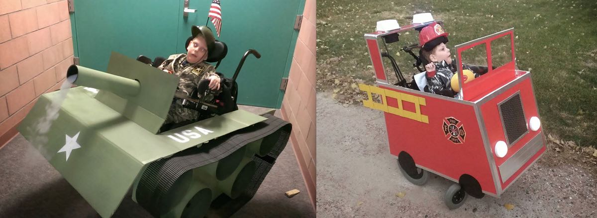 Halloween : Il transforme le fauteuil roulant de son beau-fils de 6 ans en tank et camion de pompier