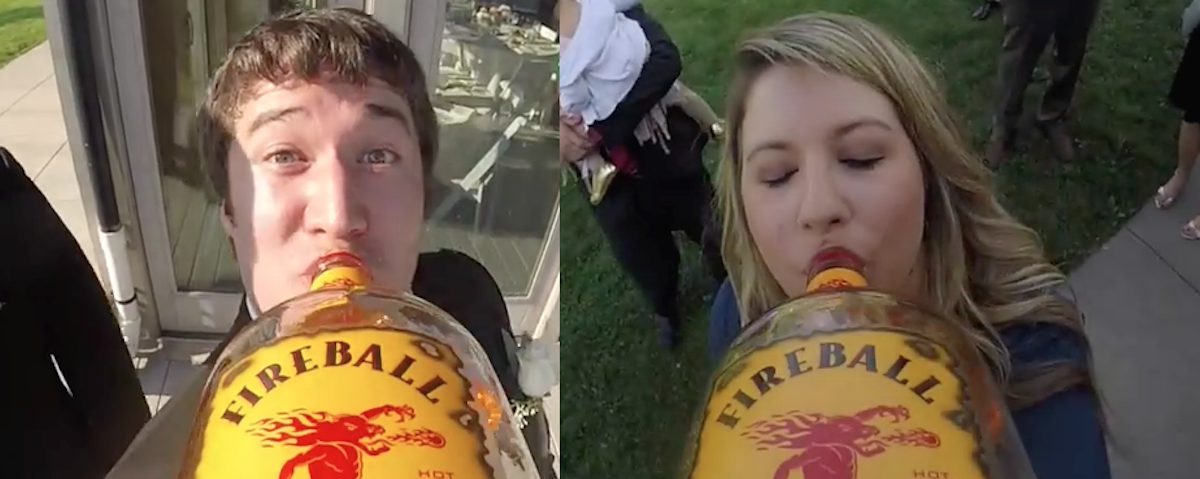 Une GoPro attachée à une bouteille de Whisky donne toute une vidéo de mariage!