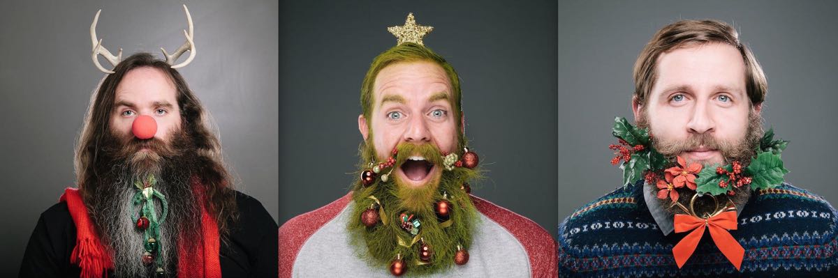 Photos : Ils mettent des décorations de Noël dans leur barbe