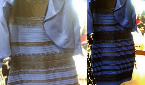 La robe est-elle bleue et noire ou blanche et dorée? Affaires de Gars a la réponse. Fini le débat!