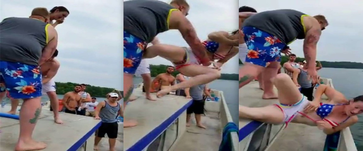 Lancer une fille à l’eau du haut d’un bateau! Une bonne idée?