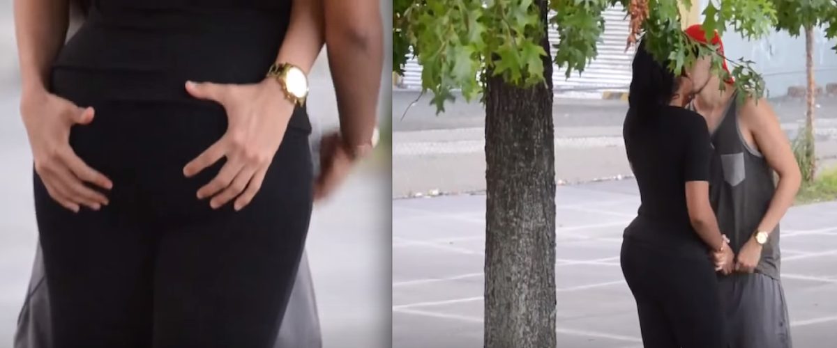 Cette fille a donné un «HAND JOB» à un inconnu dans la rue, alors qu’elle travaillait!