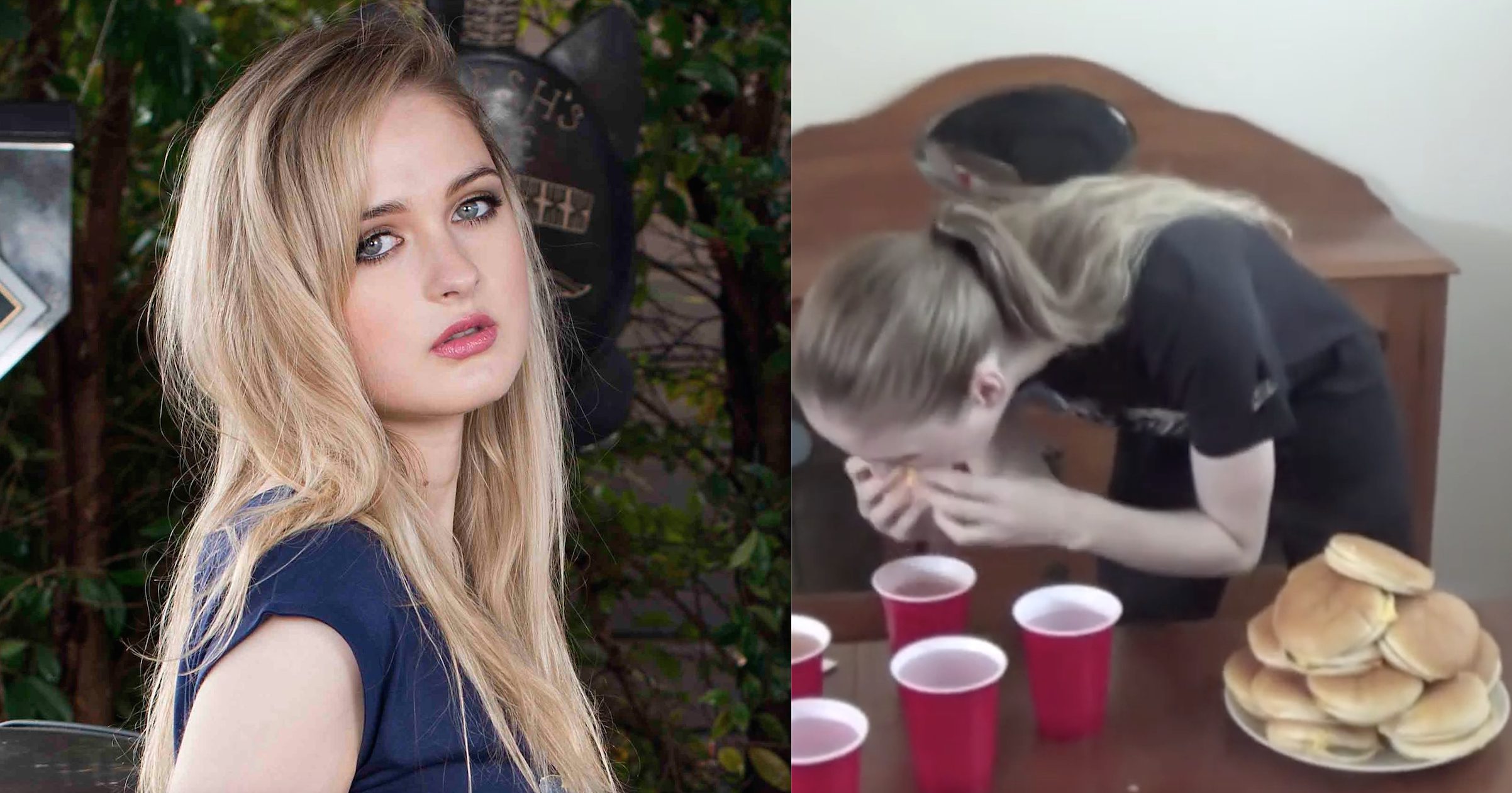 Regardez cette fille trop sexy manger 20 cheeseburgers en 16 minutes!