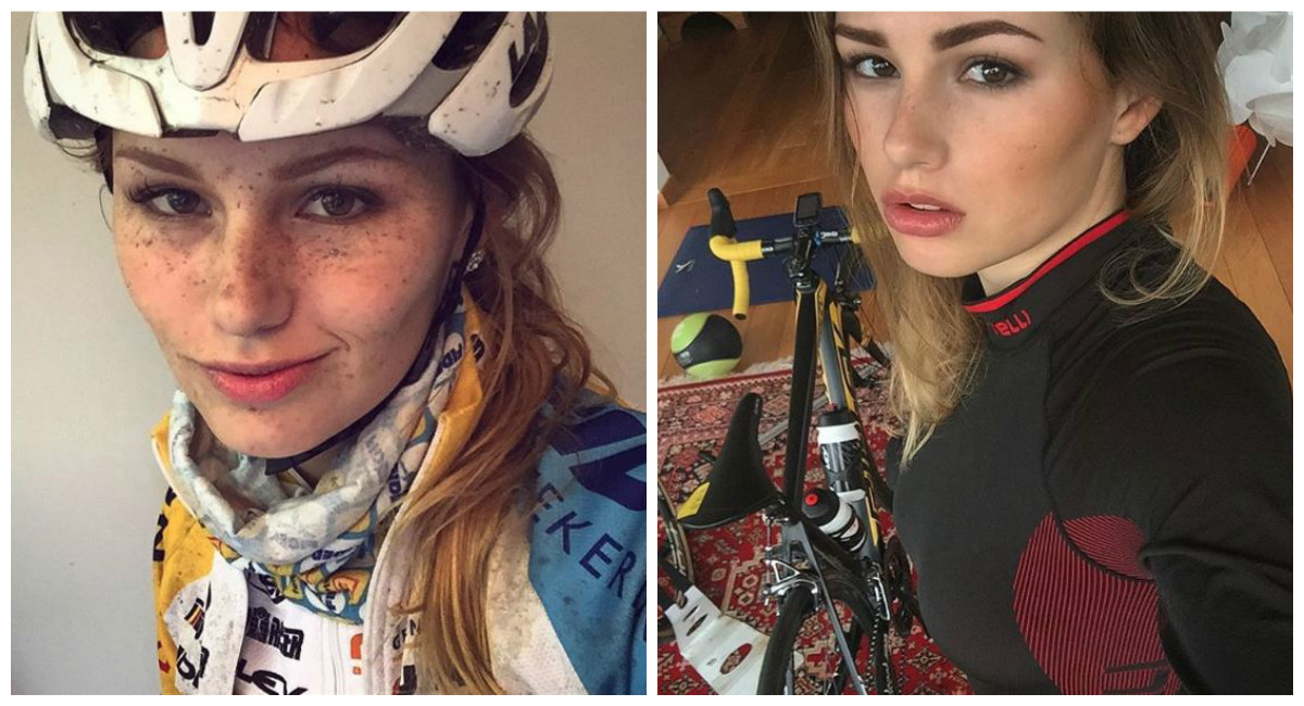 Voici la plus belle cycliste du monde. Wow! Quelle beauté!