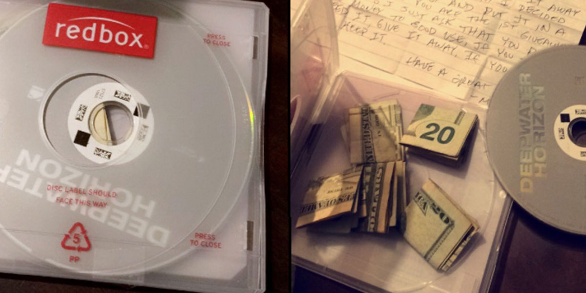 Elle loue un DVD... et trouve un billet de 100$ !